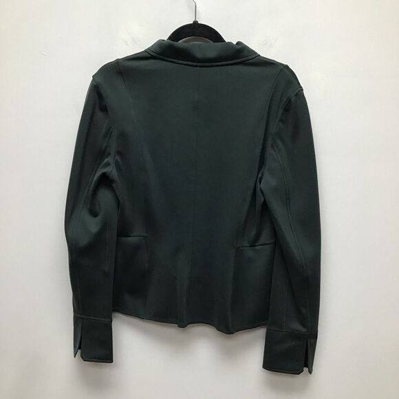 M. M. Lafleur Womens Solid Army Green Zip Up with Pockets Collared Jacket L - Picture 5 of 10